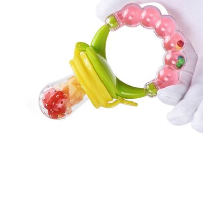 China New Products Eco-friendly New Products Hot Selling Newborn Cute Food Baby Teether Bottle Driver Hand Bell Sharp Baby Toy for sale