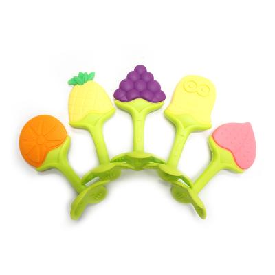 China wholesale 100%food grade silicone Teether safety silicone baby supplies silicone baby Teether fruit toys for sale