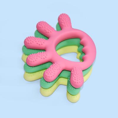 China Legenday Eco-Friendly Food Grade Silicone Baby Teethers Toys Baby Teething Chewing Teether Ring for sale