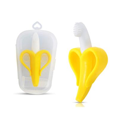 China Eco-Friendly Easy To Master Cute Baby Toothbrush Teether 100% Food Grade Silicone Teether for sale