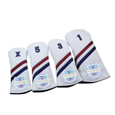 China Factory Price Embroidery Logo Golf Driver Head Cover Durable Custom OEM PU Leather Golf Club Headcovers For Fairway for sale