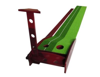 China Indoor And Outdoor Mini Wooden Practice Golf Putting Putting Green With Automatic Ball Return Putting Mat for sale