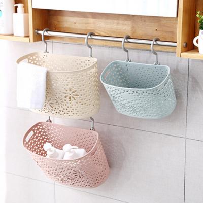 China Bathroom Sustainable Plastic Kitchen Wall Hanging Storage Stackable Basket for sale