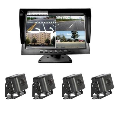 China Waterproof rear view system with 10 inch TFT monitor and 4 AHD night vision cameras for sale