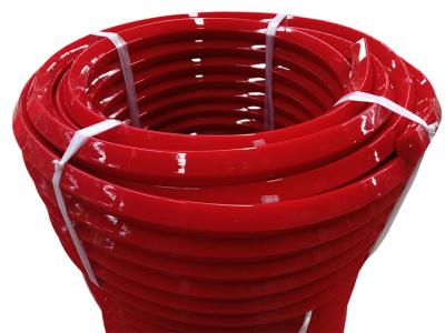 China 30m/rol Rood Kleur PU Ridge Top Gordel, Polyurethane Pentagon Gordel slijtvast Te koop