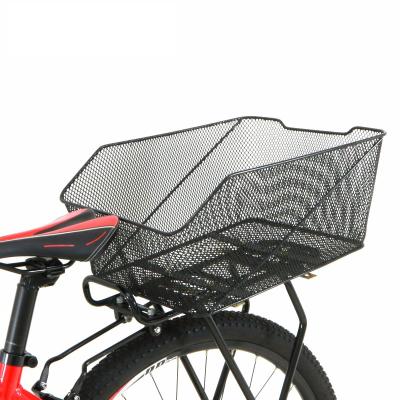 China Hot sale large capacity and high quality steel bicycle rear basket for bike storage, 44*36*15cm bicycle basket for sale