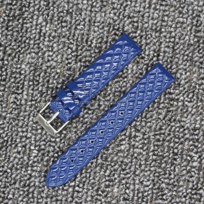 China Leather 2 Pieces Of Blue Genuine Leather Watch Band With High Quality for sale