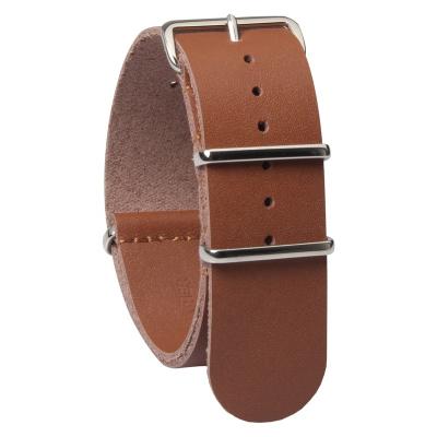 China NATO ZULOU DW One Piece Belts Genuine Leather Watch Straps NATO Style Watch Band With Brushed ZOVNE Hardware for sale