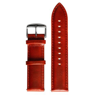 China NATO Zulu Strap Factory Wholesale Red-Brown Leather Watch Bands 2 Pieces Genuine Leather Watchbands 20mm 22mm for sale