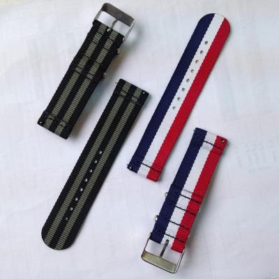 China Nylon Fabric Replacement Watch Band Band 2 Piece NATO Strap Many Sizes And Colors for sale