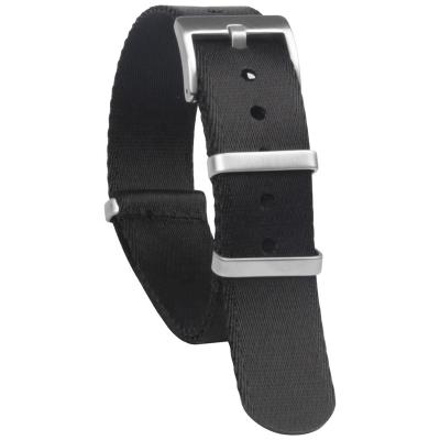 China 1.2mm thick NATO seat belt nylon watch strap in 20/22/24 mm with brushed 304L SS material for OMEGA watch for sale