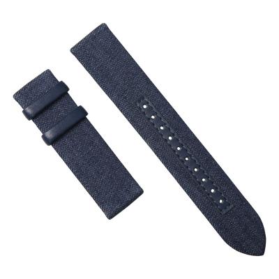 China High Quality Tomtom Watch Band Strap/NATO Watch Strap 2 Pieces Jean Blue Sailcloth Leather Watch Strap Sailcloth Watch Bands for sale