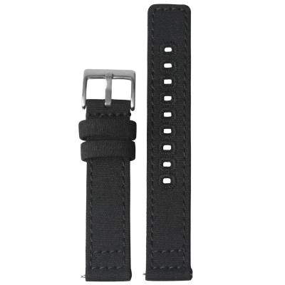 China High Quality 24mm Black Sailcloth Watch Bands NATO Zulu Strap ZOVNE Canvas Watch Bands 20mm 22mm For Apple for sale