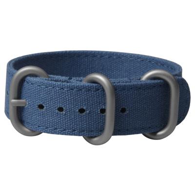 China Hot Sales Fabric 5 Ring Zulu Navy Blue Canvas Watch Strap Bands Canvas Watch Straps 20mm 22mm for sale