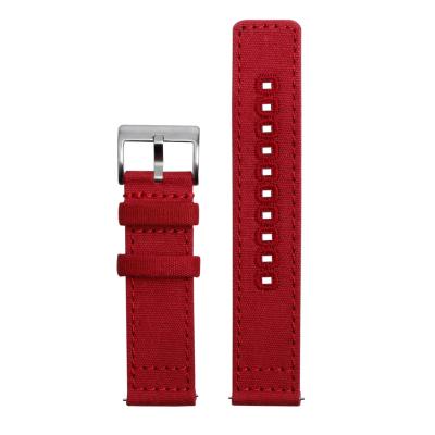 China ZOVNE Zulu NATO Strap 2 Pieces Red Canvas Watch Band 22mm Custom 20mm Canvas Watch Straps With Embroidered Hole for sale