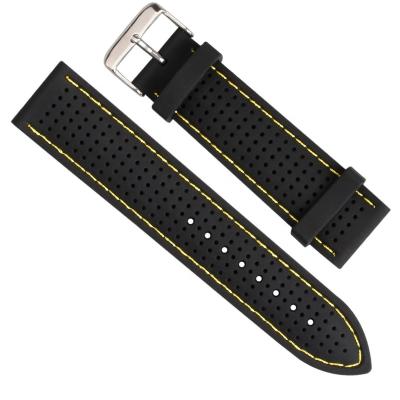 China Wear Resistant Soft Waterproof Silicone Rubber Wrist Watch Strap With Polished 304 Stainless Steel Material for sale