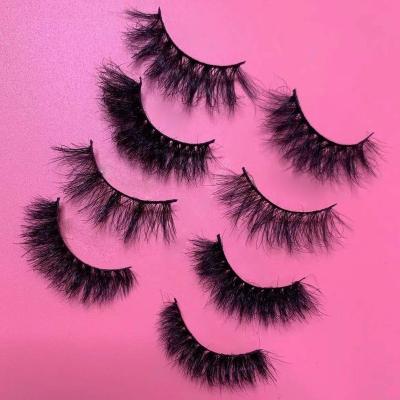 China Wholesale Real 3D/5D/6D/8D 25mm Mink Eye Lashes Private Label Packaging Box 25mm Natural Soft Eyelash Extension Strip for sale