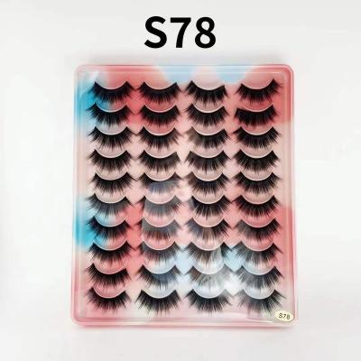 China 3d strip eyelash natural soft false mink rainbow colored eyelash with custom package for sale