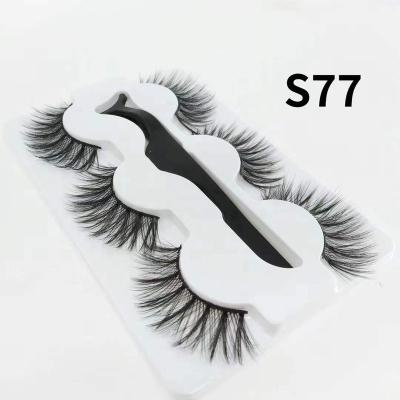 China Custom Logo False Eyelashes 100% Mink Lifting Set Wispy 3D Natural Soft Fluffy Eyelash Flat Tweezers Real for sale