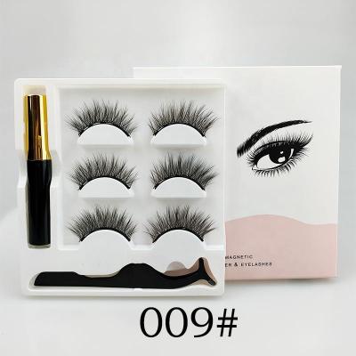 China Natural Soft Reusable False 3d Eyelashes Magnetic Lashes Magnetic Eyeliner Set for sale