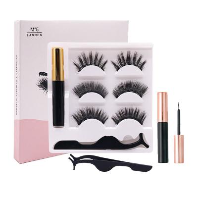 China Durable OEM Custom Design Free Sample Durable Magnetic Eyelashes Set for sale