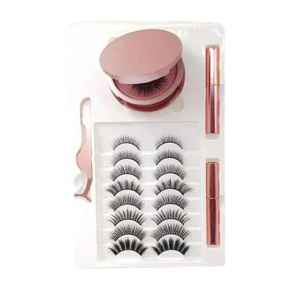 China Natural Soft Magnetic Eyelashes And Eyeliner Magnetic Eyelashes Magnetic Eyelashes With Tweezers With Mirror for sale