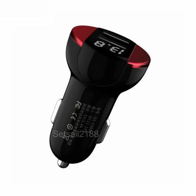 China Universal QC 3.0 USB Car Charger 5V 2.4A LED Dual USB Mobile Phone Charger QC 3.0 Fast Charger 12V 24V for sale