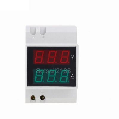 China Digital Voltmeter Ammeter D52-2042 DIN RAIL AC Voltmeter Ammeter Voltage Meter Current AC 80-300V 0.1-99.9A for sale