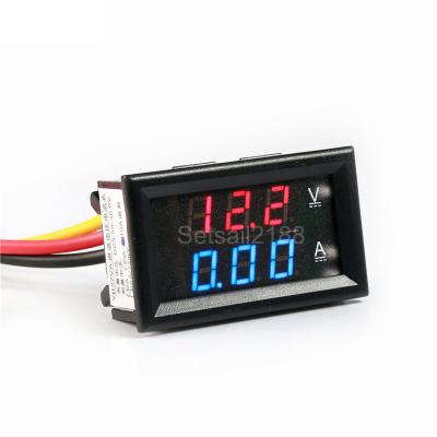 China Current DC 3.5-30V 10A 1A 0.28 Inch Digital Ammeter YB27VA Digital Ammeter DC Voltmeter Ammeter Voltage Volt Amp Meter for sale