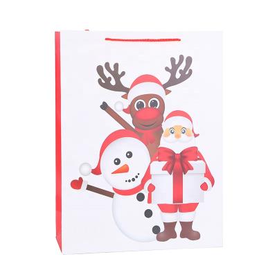 China 2021 Recyclable Paper Christmas Gift Bags With Matching Christmas Prints For Paper Bags, Christmas Gift Bags for sale