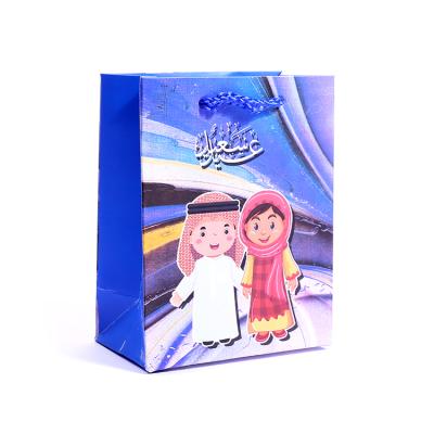 China Recycled Materials Wholesale Disposable Eid Aid Mubarak Paper Gift Bag Celebration Decoration Eid Mubarak Happy Ramadan Party Gift Bag Supplies for sale