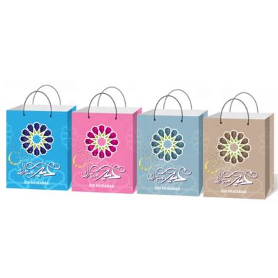 China 2021 Recycled Materials Muslim Luxury Candy Bag For Eid Mubarak Ramadan Paper Gift Bag for sale