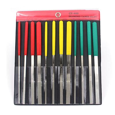 China Other Diamond Tapered Hand Tool Set Grinding File With Handle For Grinding And Finishing Workpieces for sale