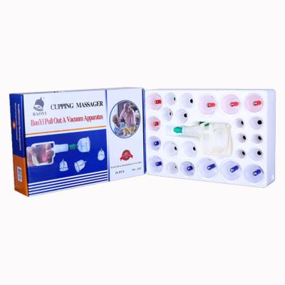 China Eco-friendly Chinese Healthy Medical Massage Therapy Vacuum Cupping Hijama Set Packing 24 Pcs English Body Massage Silicone Cupping Sets for sale