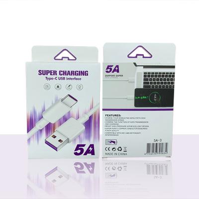 China Fast Charging Instant Charging Line Super Fast Type C Cable USB Charger Band 5A Data Cable Speed ​​Charging Cable for sale