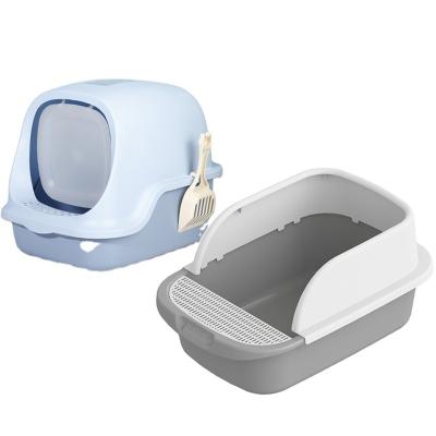 China Splash Proof Fully Enclosed New Cat Toilet Stock Large Fully Enclosed Cat Litter Basin CT1004 for sale