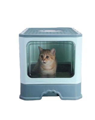 China Cat excrement basin prooflarge extra double door Cat Toilet new fully enclosed waste basin extra large splash drawer MSP-45 for sale