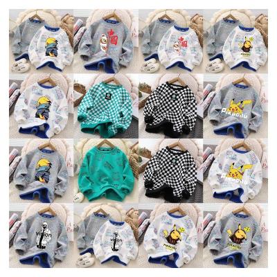 China 2022 Anti-wrinkle children's hoodie boys and girls long sleeved T-shirts baby pullover medium size children's round neck pullover for sale