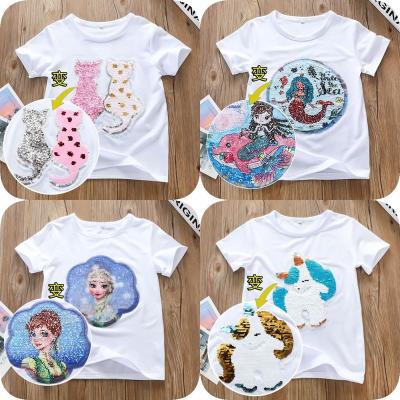 China Baby Girl Cotton T-shirt Half Sleeve Summer Baby Girl Dress Anti-Shrink Short Sleeve Sheer Tops for sale