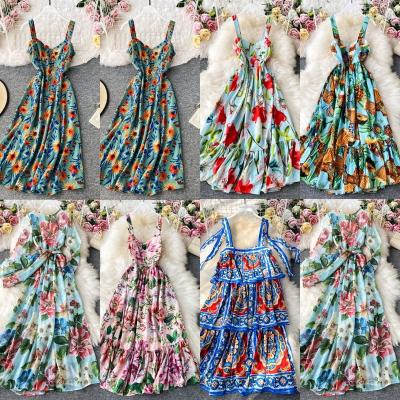 China 2023 New Design Ladies Floral Dress Elegant Breathable Wholesale Anti-static Casual Dress Long Sleeve for sale