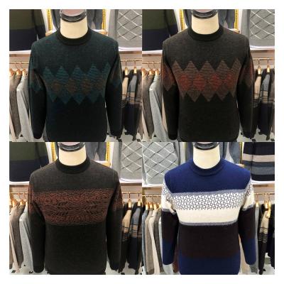 China Anti-pilling men's pullover long sleeve jacquard thick sweater for men knitting sweaters styles man wool sweater for sale