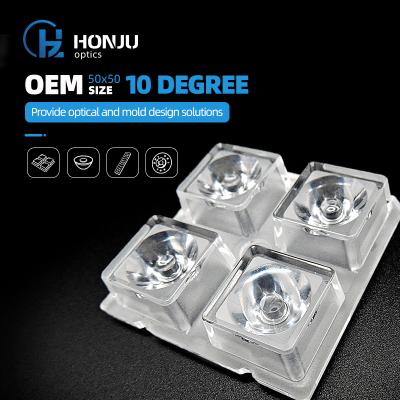 China Led Street Light Lens Module Matching 3535 LED Optics 2x2 PC Multi-angle Led Outdoor Translucent Lamp Lighting OEM Optical Lens for sale