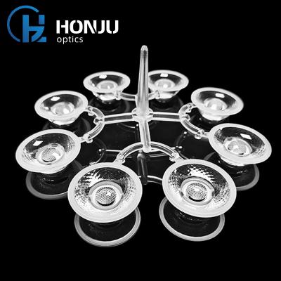 China Indoor Lighting Cob Optics Lens Materials 38 Degree Led Projector Lighting Mold Injection Lenses for sale