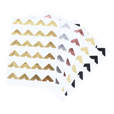 China WALL STICKER Gold Paper Photo Holder Corners Sticker for Scrapbooking Album for sale