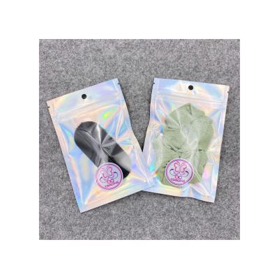 China Custom Laminated Bag Rainbow Packaging Zipper Plastic Moisture Proof Seal Holographic Lock Zip Up Pouch Food Foil Bag for sale