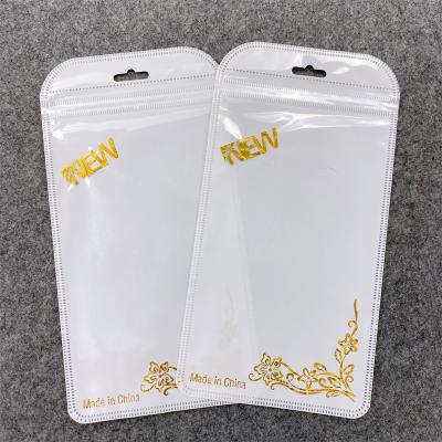 China Recyclable White Plastic Translucent Glass Metal Temple Bag Zipper Film Bead Glass Bag for sale