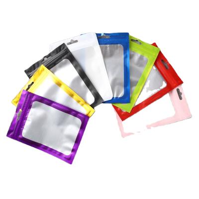 China Matte Finish Small Mini Flat Recyclable Multicolor Aluminum Foil Front Mylar Foil Zipper Lock Resealable Clear Pouch Bag for sale