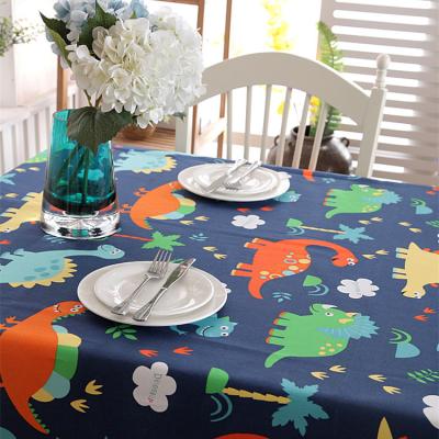 China 100% Cotton Waterproof Nordic Rectangular Puddle-proof Navy Cardboard Lace Making Animal Pattern Tablecloth For Baby Picnic Party for sale