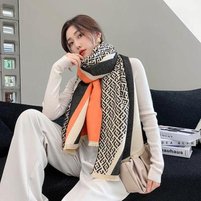 China Magnetic thickened air-conditioned double-sided cashmere scarf warm office room coat autumn and winter for sale