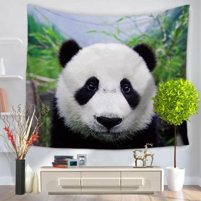 China Magnetic Cute Panda Pattern Printing Hotel Home Office Living Room Background Decoration Tapestry for sale